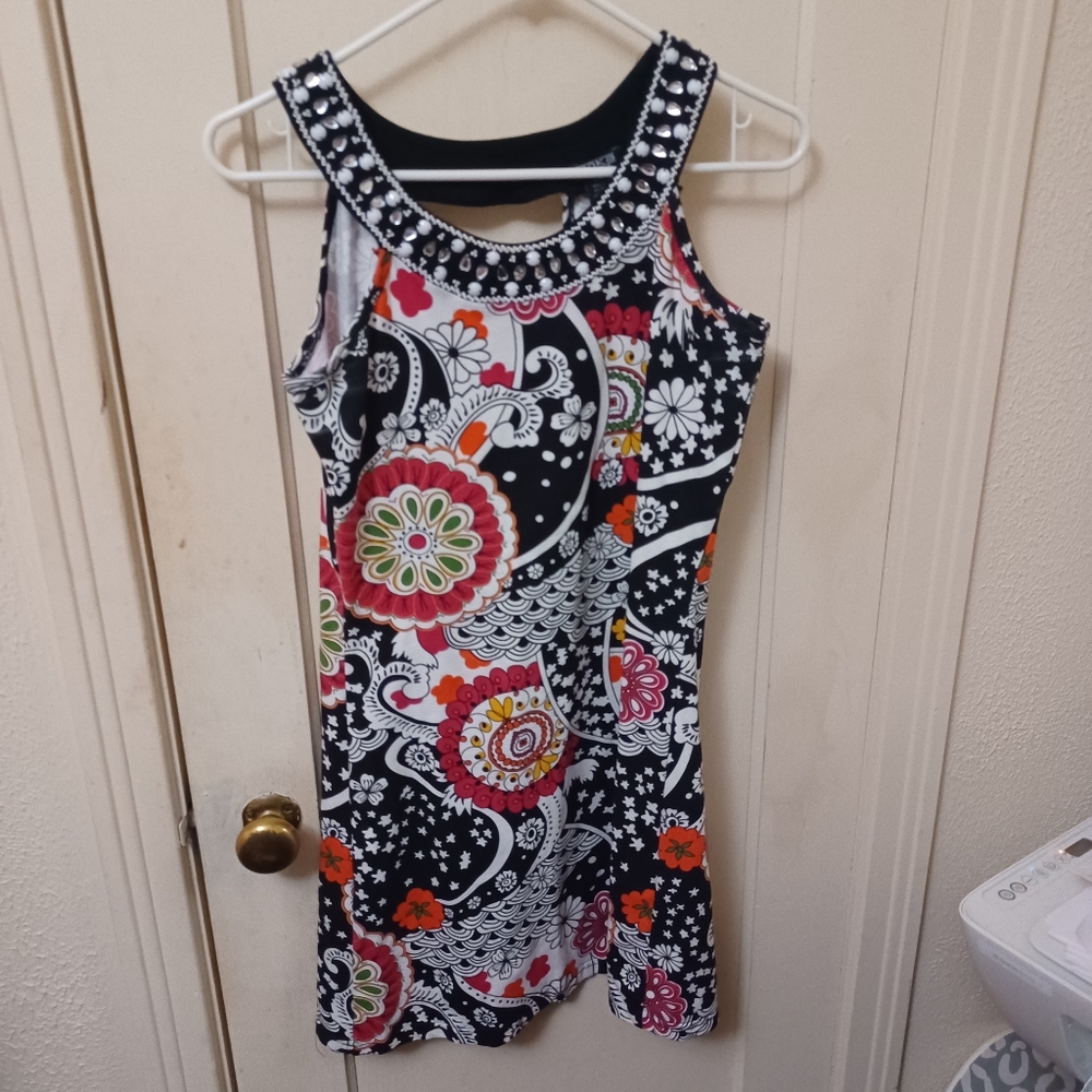Moka sport cotton floral sleeveless dress sz S